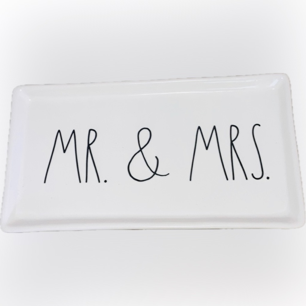 Rae Dunn (Artisan Collection) “Mr. & Mrs.” Trinket Tray…